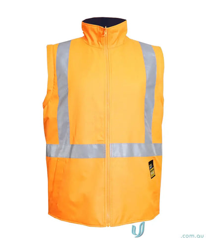 Orange HiVis 6 In 1 NSW RAIL X-Tape Jacket with reflective stripes and waterproof features