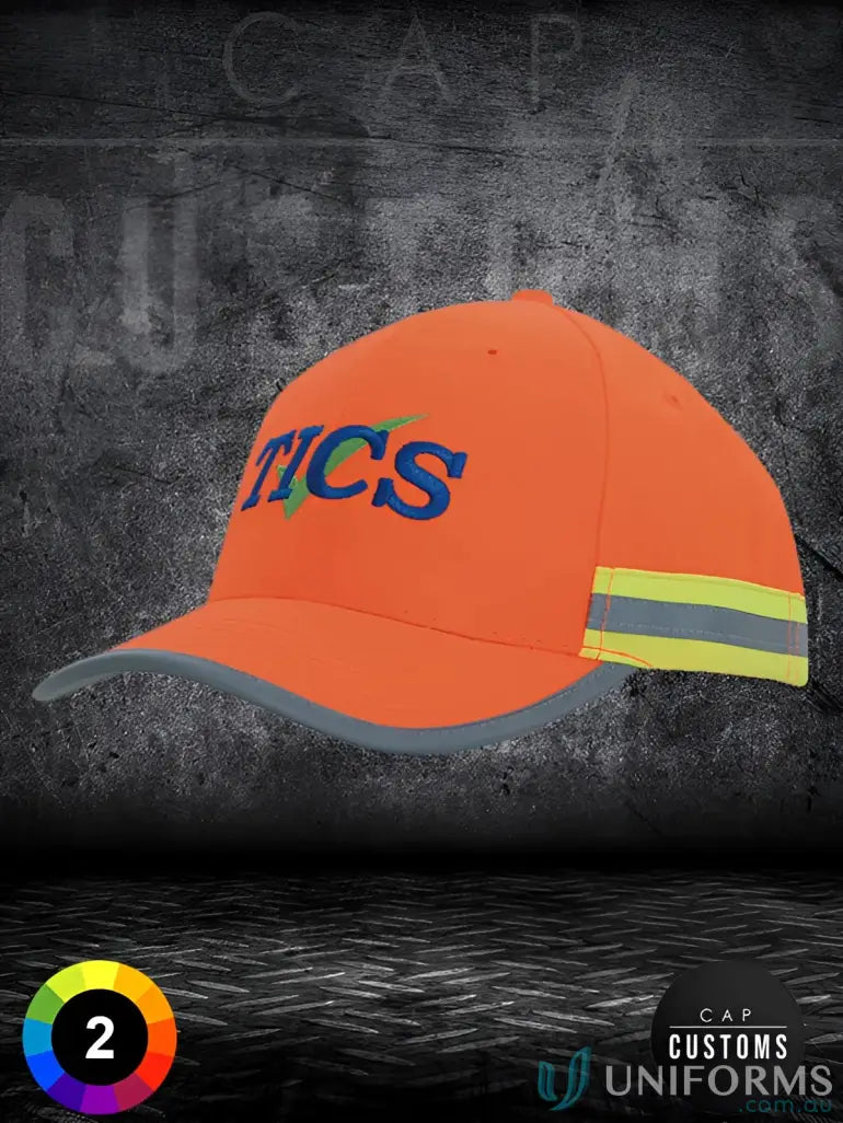 Orange HiVis Cap with Reflective Tape, perfect for workwear and uniforms