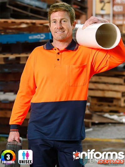 Two-tone long-sleeved work shirt from HiVis CoolDry Safety Sw05TD High Visibility Polo