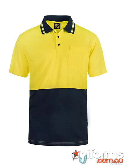 Two-tone work polo shirt from HiVis Cotton Back Polo, perfect for workwear and uniforms