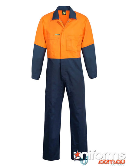 HiVis Coverall with two-tone design, comfy workwear with pocket for jobs and uniforms