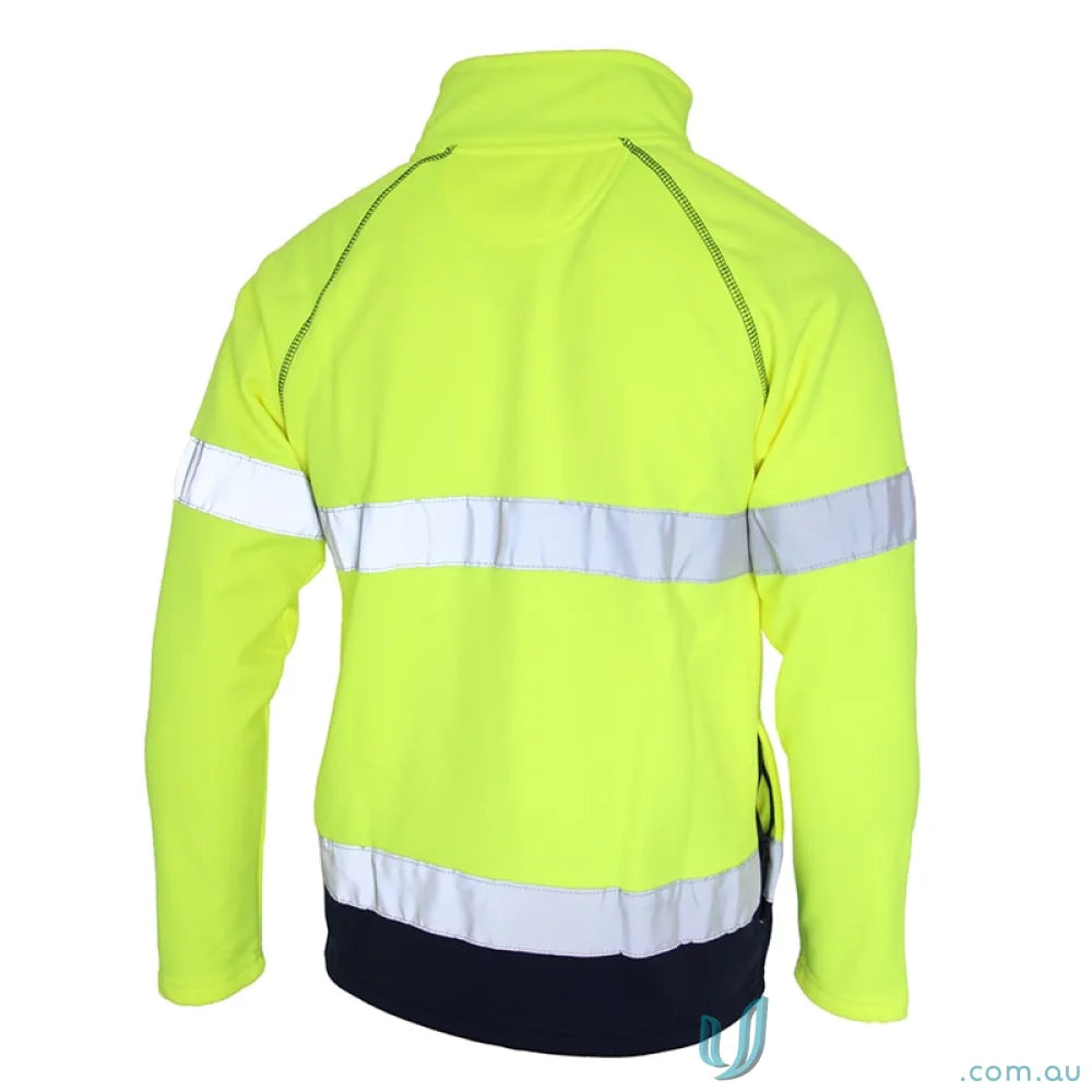 High-visibility safety jacket showcasing HiVis CSR Taped Softshell Jacket designed for durability