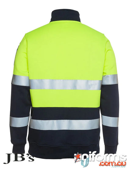 High-visibility safety jacket on HiVis D+N Half Zip Fleecy Jumper for safety