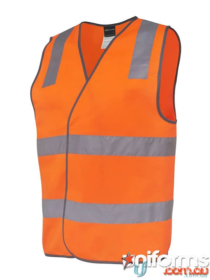 Orange safety vest with reflective stripes meeting Australian safety standards for safety standards