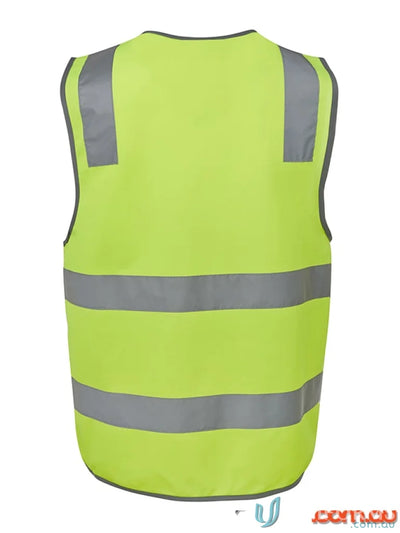 Yellow safety vest with reflective stripes meeting Australian safety standards for high visibility
