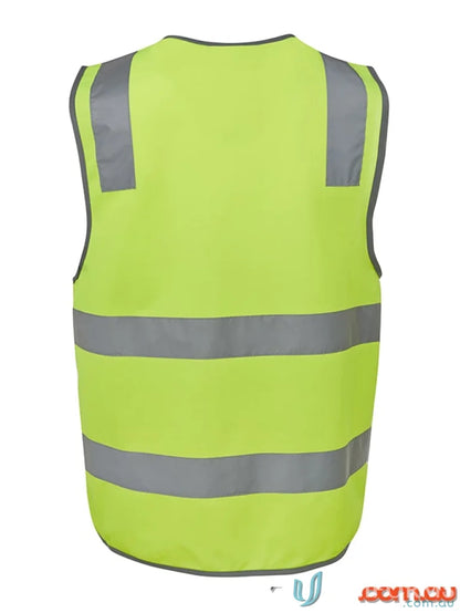 Yellow safety vest with reflective stripes meeting Australian safety standards for high visibility