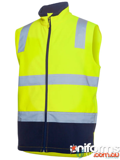 HiVis D+N Water Resist Softshell Vest with polyester mechanical stretch and reflective stripes