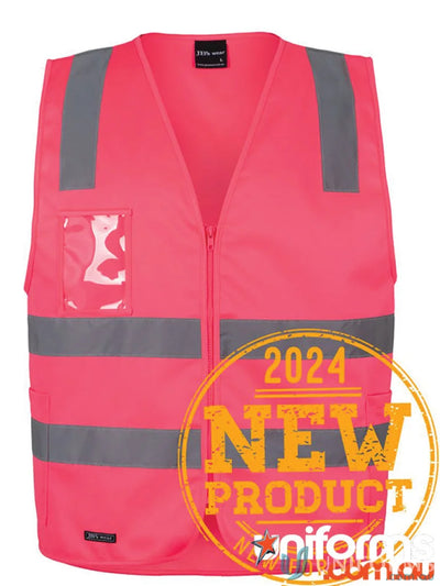 Pink safety vest with reflective stripes from HiVis D+N Zip, meets Australian standards and sizing specs for uniforms