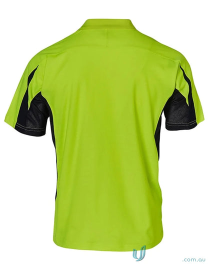 Lime green and black HiVis Fashion PoloUnisex shirt for sw25 hi-vis, Spirit Hivis Truedry look