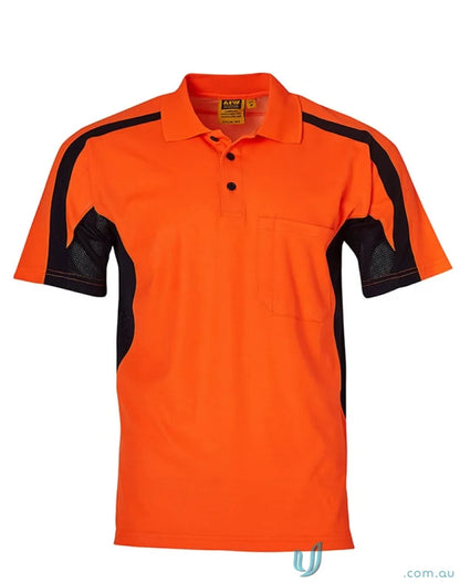 Orange and black polo shirt from HiVis Fashion PoloUnisex, perfect for sw25 hi-vis gear