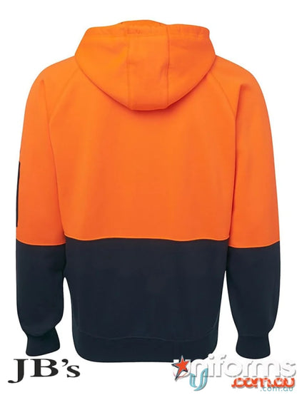 Orange and navy blue HiVis Fleecy Hoodie, comfy fleecy hoodie for stylish warmth