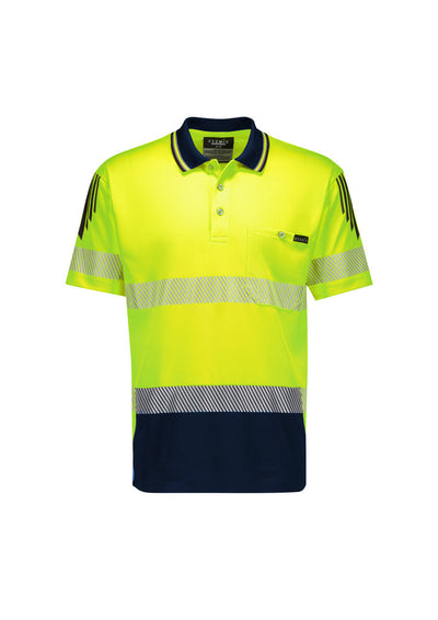 Mens hi vis flux segmented polo zh555 with reflective tape