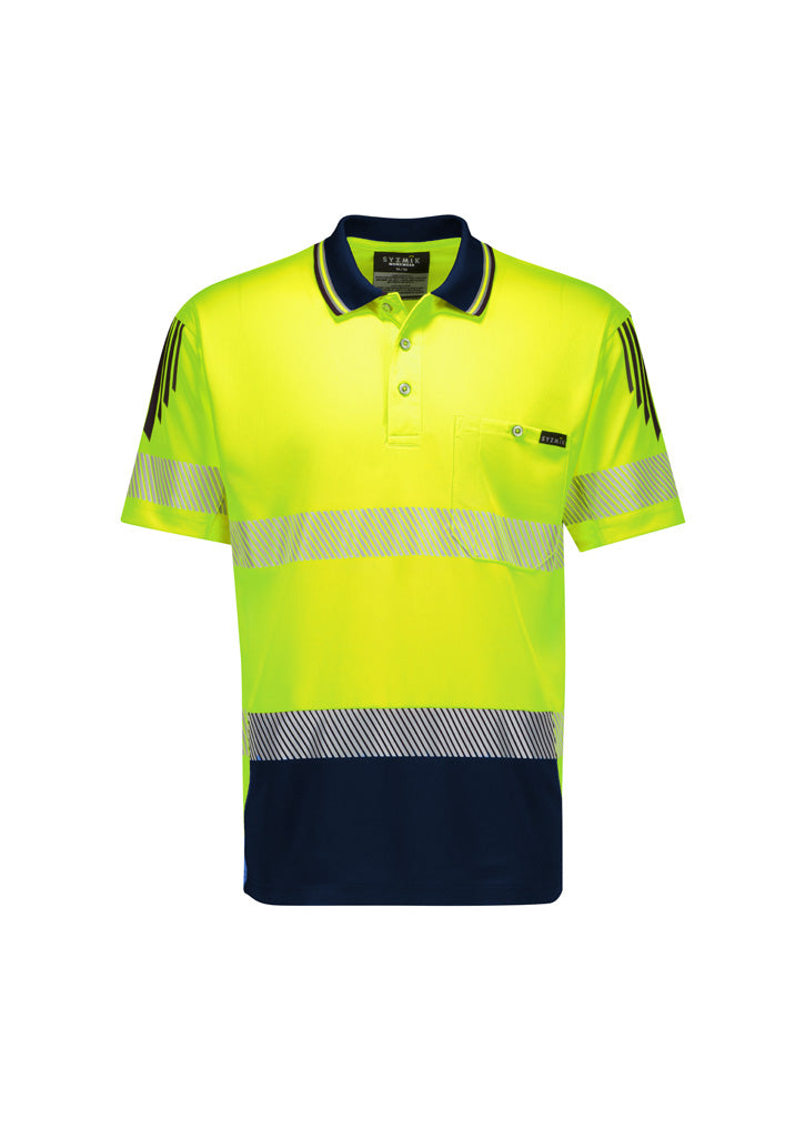 Mens hi vis flux segmented polo zh555 with reflective tape