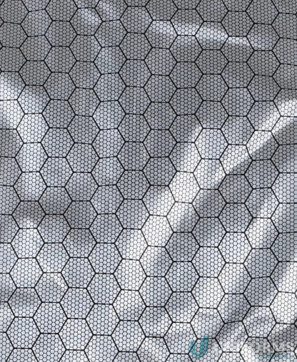 Honeycomb patterned fabric on HiVis Graphene Puffer Jacket, stylish graphene puffer design