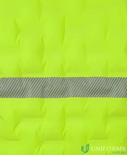 Neon yellow safety vest with reflective stripe on HiVis Graphene Puffer Jacket
