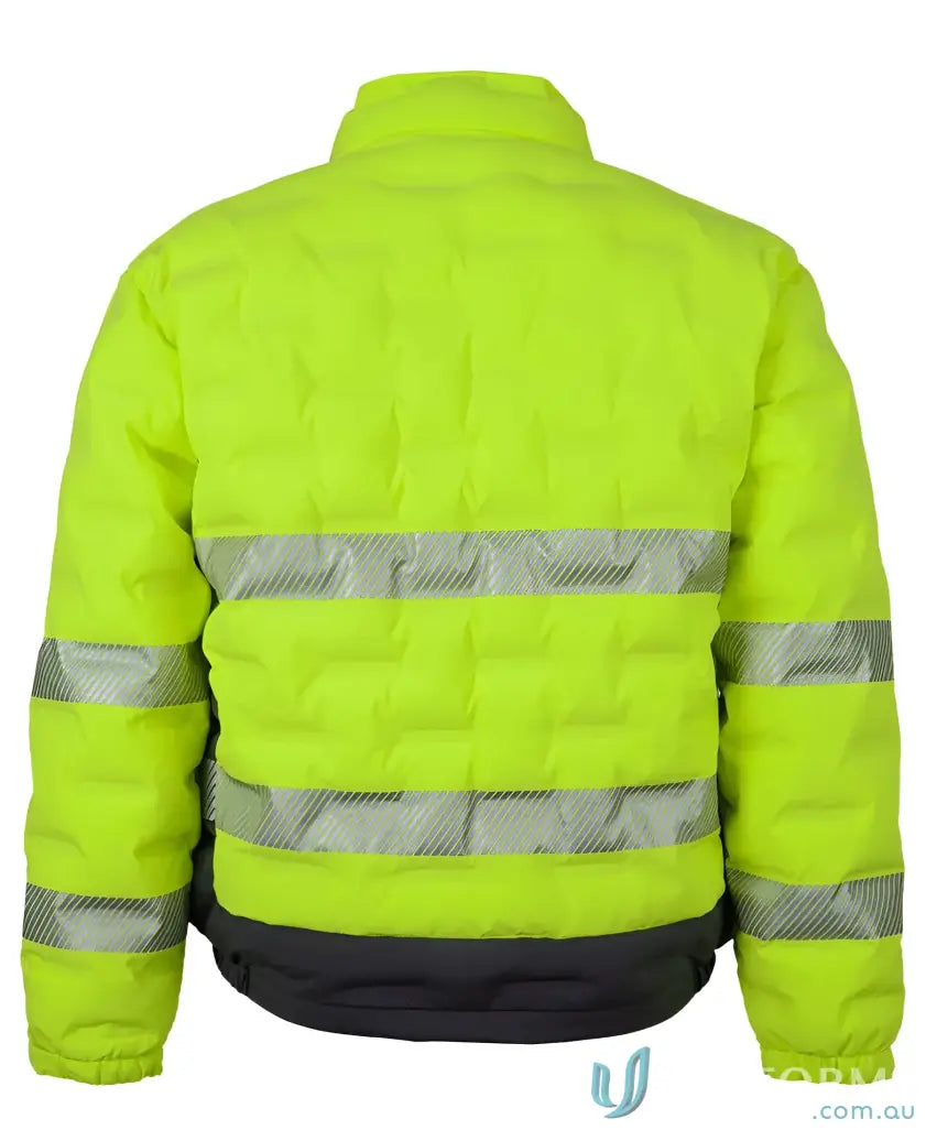 Yellow reflective safety jacket from HiVis Graphene Puffer Jacket line for added visibility