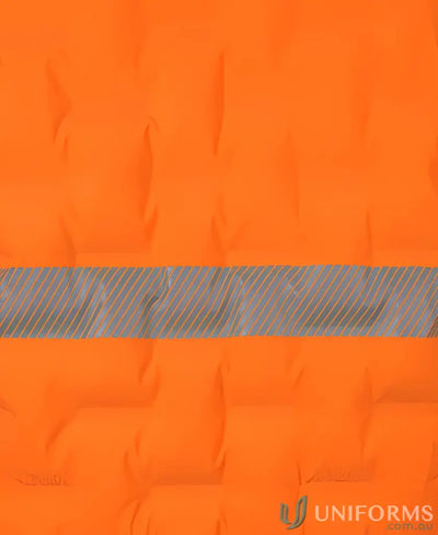 Orange quilted fabric with reflective stripe on HiVis Graphene Puffer Vest for safety