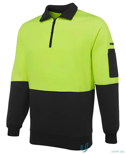 Two-tone lime navy and orange navy Hi-Vis work sweatshirt for uniforms