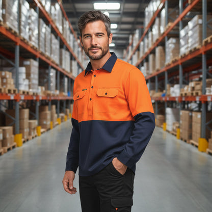 HiVis Hybrid Closed Front Shirt - Workwear