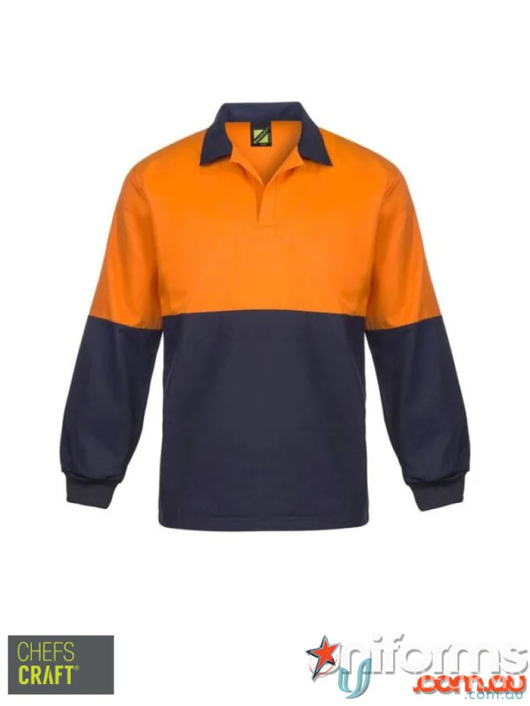 Two-tone Long-Sleeved Polo Shirt from HiVis L/S Jac Shirt Workwear Uniforms