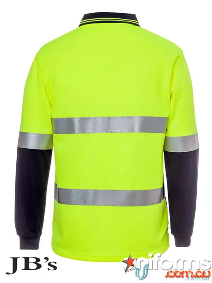 High-visibility long-sleeved cotton workwear shirt for uniforms and safety