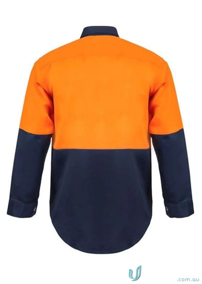 Two-tone work shirt from HiVis LS Shirt With Press Studs, perfect for work uniforms