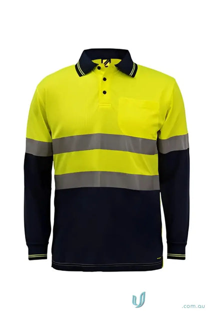 Long-sleeved HiVis LS Taped Polo with double stripe for workwear and uniforms