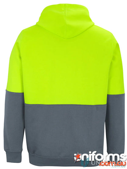HiVis Pull Over Hoodie in yellow and grey, perfect for 2xs to 7xl uniforms