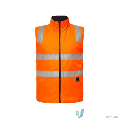 Orange HiVis Reversible Vest with Reflective Tape for safe workcraft visibility