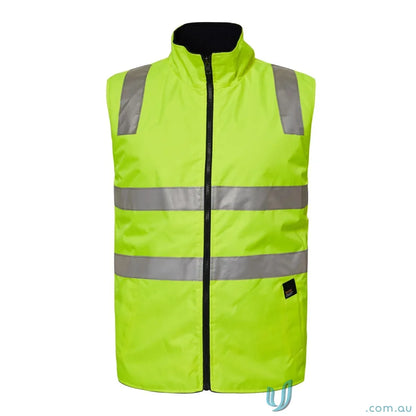 High-visibility safety vest with reflective tape, perfect for workcraft hivis and reversible use