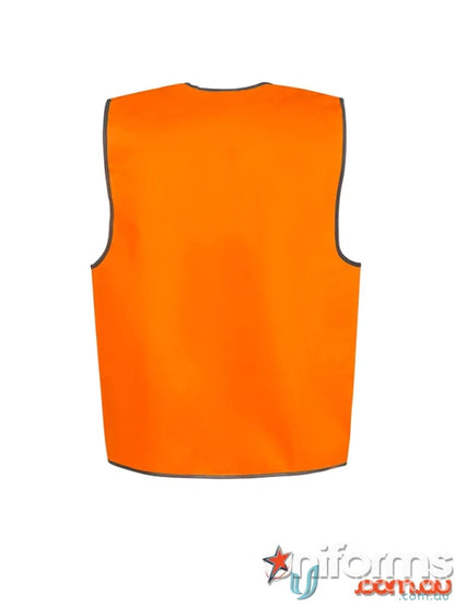 Orange HiVis Safety Vest with contrast binding for high visibility workcraft safety