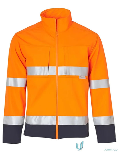 Orange and navy HiVis Softshell Jacket with 3M Tape, perfect for winning spirit and Spirit SW29 Hi-Vis