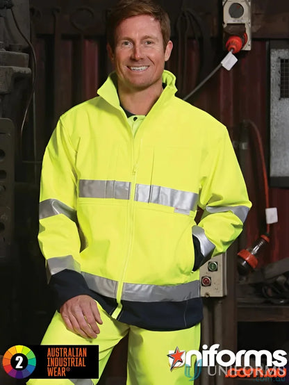 HiVis Softshell Jacket With 3M Tape showing a winning spirit in the spirit sw29 hi-vis