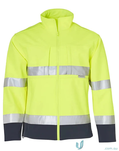 HiVis Softshell Jacket With 3M Tape showing high-vis yellow with reflective stripes, perfect for spirit sw29 hi-vis