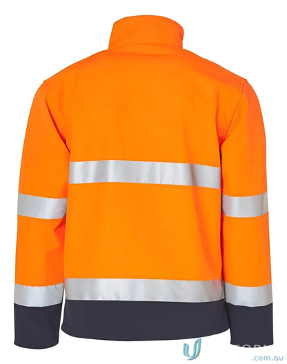 Orange and navy HiVis Softshell Jacket with 3M Tape, perfect for winning spirit, Spirit SW29 Hi-Vis