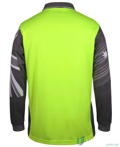 Fluorescent yellow and grey Southern Cross LS Polo workwear uniform for safety