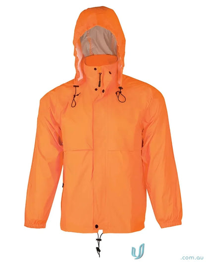 Orange hooded rain jacket HiVis Spray Jacket for staying dry Spirit SW27 style