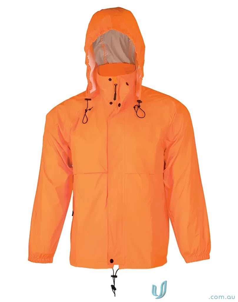 Orange hooded rain jacket HiVis Spray Jacket for staying dry Spirit SW27 style