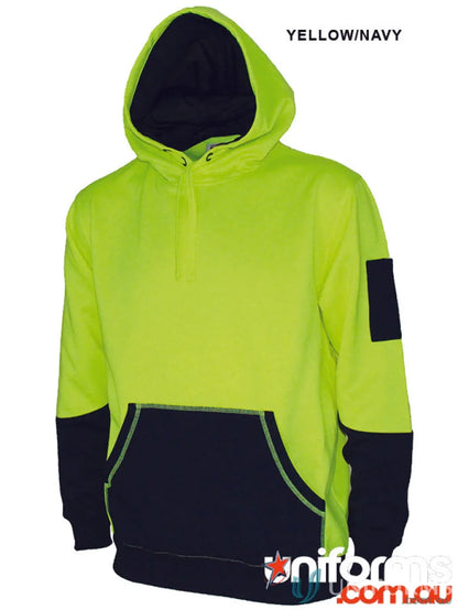 Yellow and navy super fleecy hoodie from HiVis Super Fleecy Hoodie collection