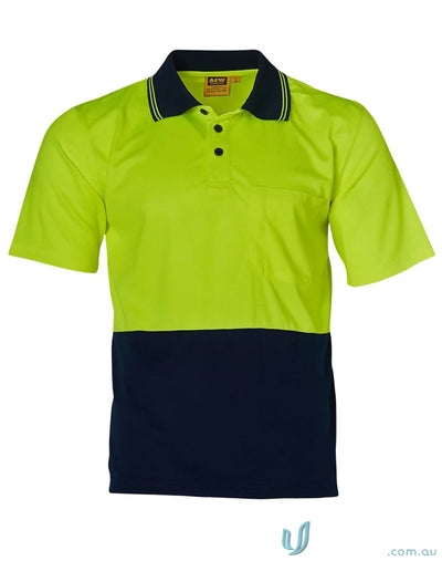 Two-tone short-sleeved polo shirt from HiVis TrueDry Polo collection showing winning spirit HIVIS