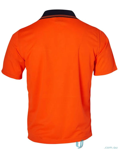 Orange polo shirt from HiVis TrueDry Polo with a winning spirit hivis style