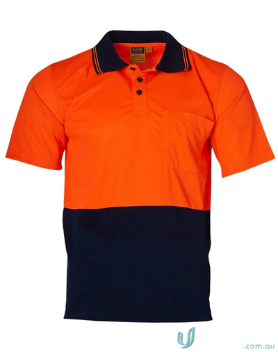 Two-tone short-sleeved polo shirt from HiVis TrueDry Polo collection showcasing winning spirit hivis style