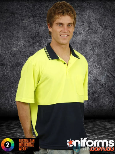 Two-tone work polo shirt from HiVis TrueDry Polo showing sporty style and visibility