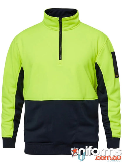 HiViz Half zip pullover with contrast dirt panels and two-tone high-vis design