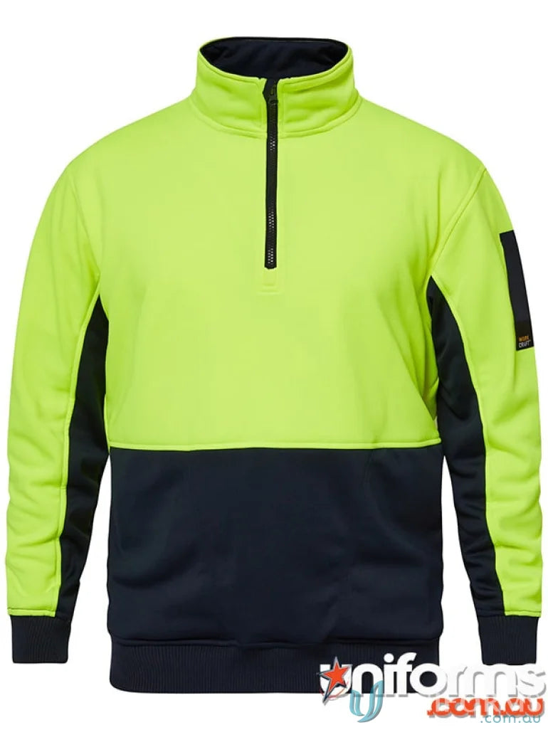 HiViz Half zip pullover with contrast dirt panels and two-tone high-vis design