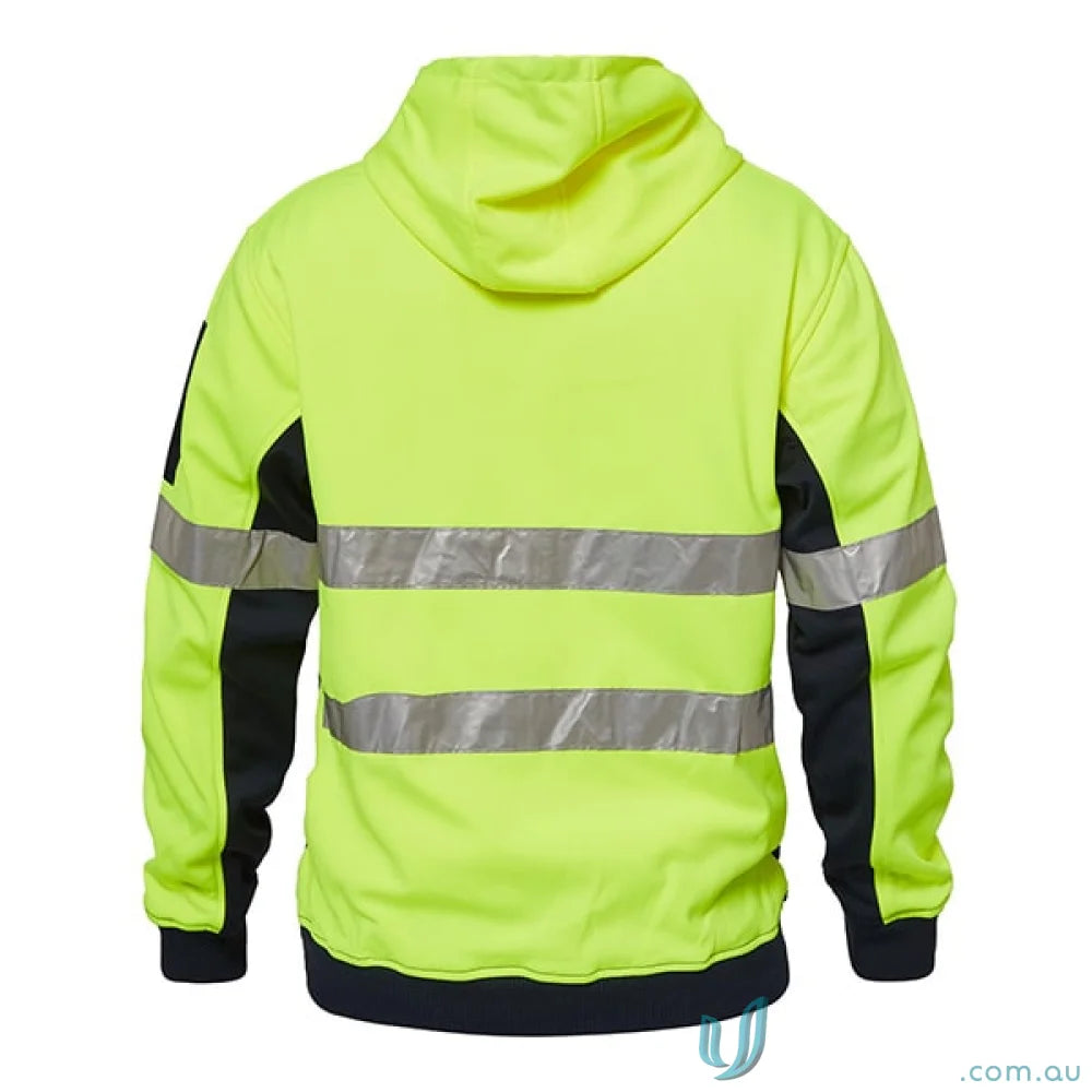 Yellow and black HiViz Reflective Hoodie, workcraft hiviz taped safety jacket