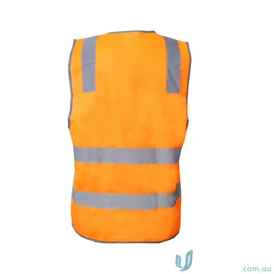 Orange HiViz Vest With Tape showing workcraft hiviz vest and traffic controllers safety gear