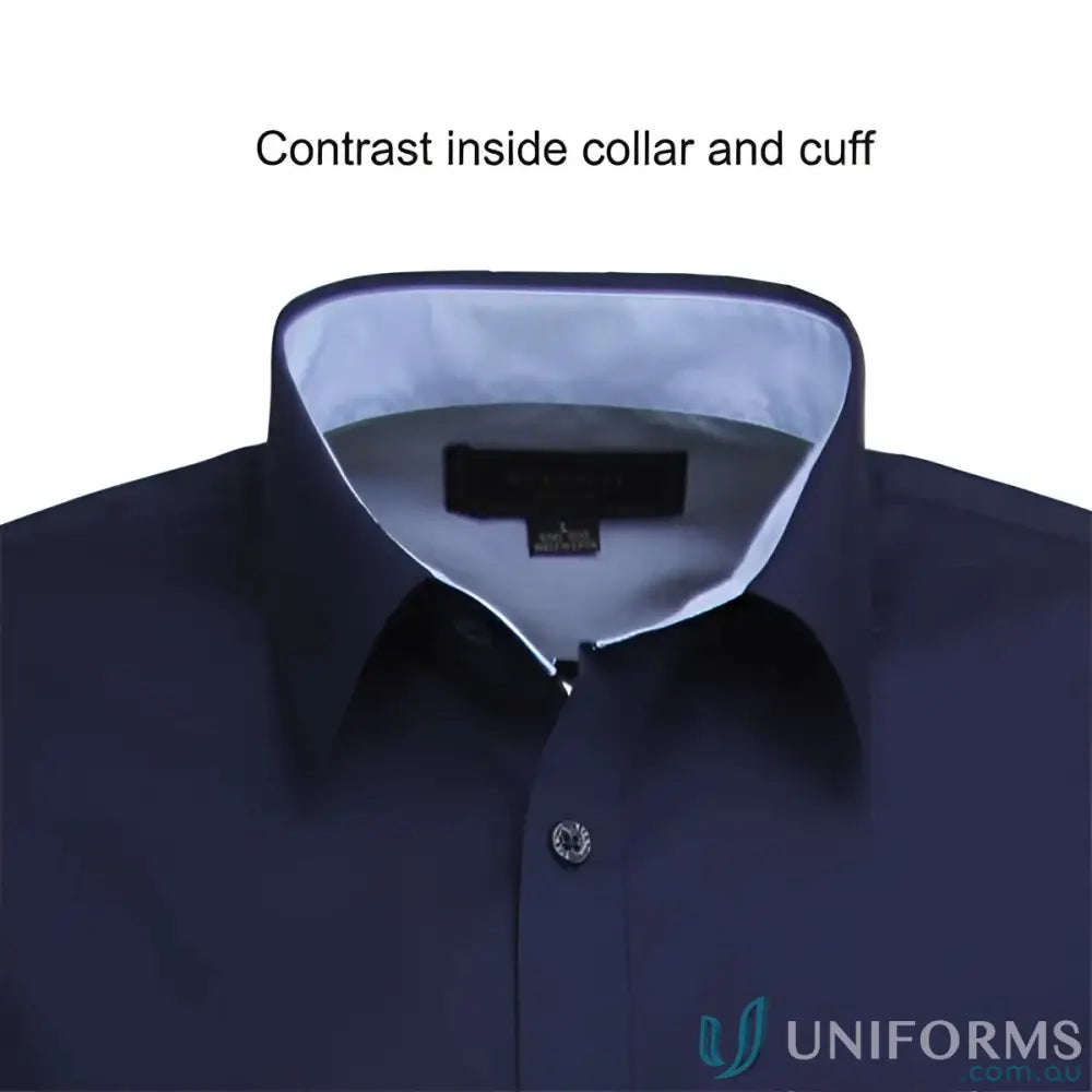 Hospitality Nano SS Shirt with dark blue nano-gear® fabric and light blue inner collar