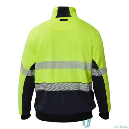 Reflective fleece FJV034 work jacket with internal stuff pocket and contrast dirt panels