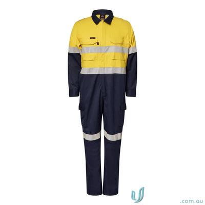 Two-tone reflective work jumpsuit HRC2 Inherent flame-resistant coverall for safety